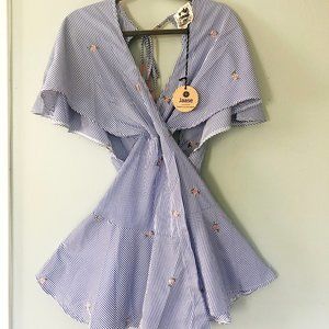 Jaase Bohemian Striped Mini Dress